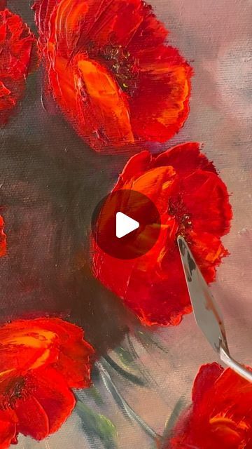 Flower Painting Videos, Poppy Flower Painting, Abstract Poppies, Butterfly Art Painting, Red Vines, Abstract Painting Techniques, Beautiful Days, Pastel Artwork, Poppy Art