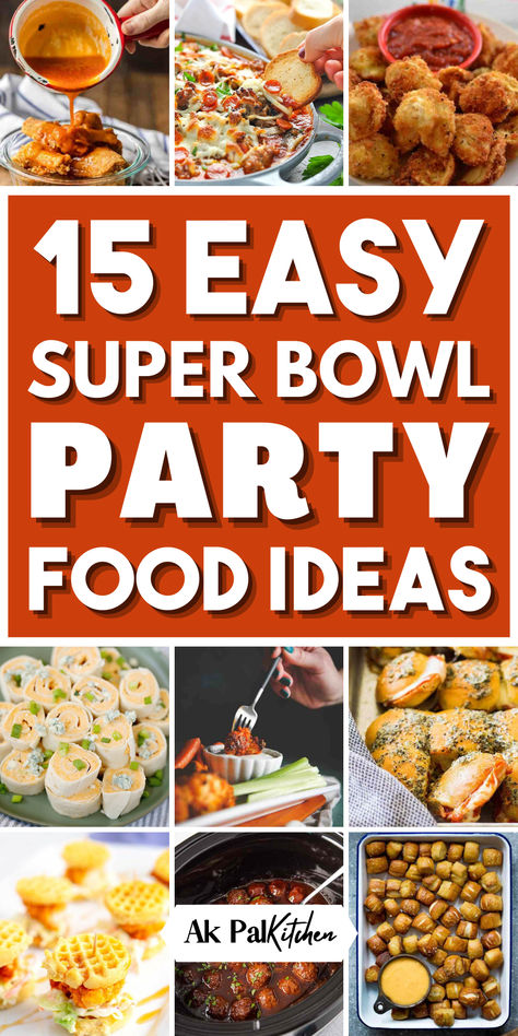 Get ready for game day with these easy-to-make Super Bowl party food ideas! From easy Super Bowl recipes to football finger foods, we've got your football party menu covered. Dive into a world of flavors with our homemade Super Bowl snacks, like football party dips, kid-friendly Super Bowl treats, and Super Bowl snacks to ensure everyone enjoys the feast. Don't miss our Super Bowl BBQ ideas, mouth-watering chicken wings, and pizza recipes. These Super Bowl-themed foods will score big points! Superbowl Party Food Easy, Super Bowl Party Food Ideas, Football Party Snacks, Super Bowl Food Easy, Best Superbowl Food, Super Bowl Party Food, Easy Super Bowl, Super Bowl Decorations, Super Bowl Recipes