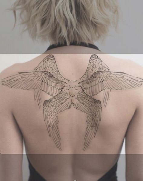 Angel Back Tattoo, Aesthetic Tattoo Ideas, Funky Tattoos, Sick Tattoo, Wings Tattoo, Aesthetic Tattoo, Dream Tattoos, Back Tattoos, Dope Tattoos