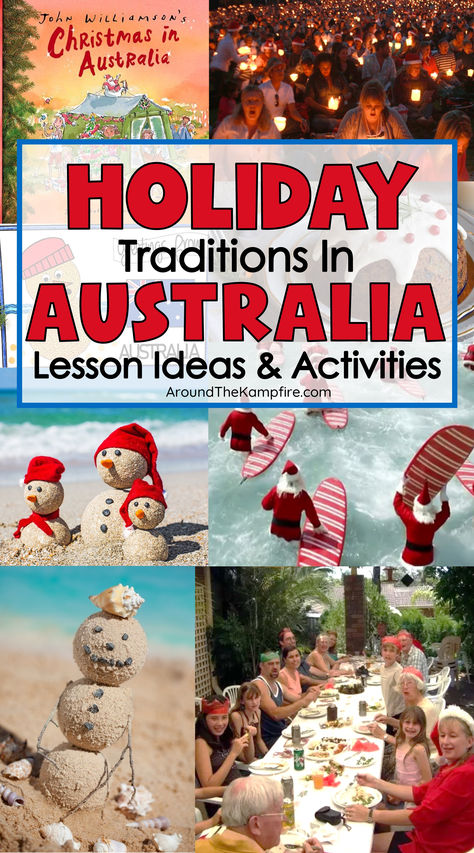 Christmas in Australia activities, books, and crafts for kids Surfing Santa Craft, Christmas Around The World Australia, Christmas In Australia Craft For Kids, Australia Christmas Craft, Christmas In Australia For Kids, Christmas In Australia Craft, Australian Christmas Crafts For Kids, Australia Christmas Crafts For Kids, Australian Christmas Craft