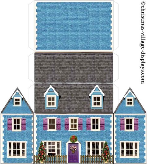 Christmas Village Card Model Printable Model Card Houses, Miniature Projects Free Printable, Mini House Template Free Printable, 3d House Printable, Paper Model House Free Printable, 3d Paper Houses Free Printable, Paper Building Template, Paper Buildings Free Printable, 3d Printable Templates