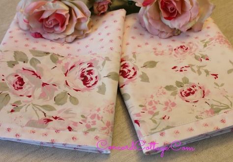 How to Make & Embellish Pillowcases Pretty Borders, Sewing Pillow Cases, Easy Fall Wreaths, Easy Diy Wreaths, Rachel Ashwell, Sewing Pillows, Romantic Bedroom, House Inside, Pretty Fabric