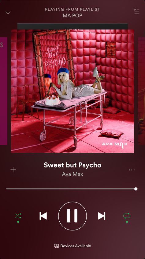 Sweet But Psycho - Ava Max. Spotify Screenshot, Robin The Boy Wonder, Song Memes, Ava Max, Hot Song, Song Suggestions, Music Help, The Pretty Reckless, Music Wall