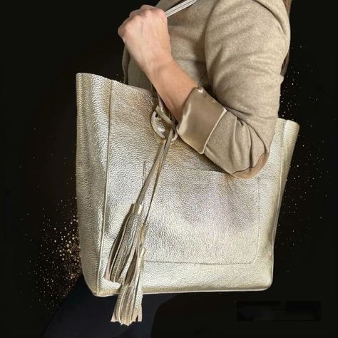 Gold Leather Tote Bag💫 Gold Leather, Leather Tote Bag, Leather Tote, Tote Bag, Leather, Gold, On Instagram, Instagram