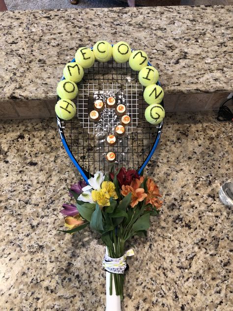 Tennis Themed Hoco Poster, Tennis Themed Prom Proposal, Tennis Dance Proposals, Tennis Homecoming Proposal Ideas, Tennis Hoco Signs, Tennis Hoco Proposals Ideas, Tennis Promposal Ideas, Tennis Homecoming Proposal, Tennis Hoco Proposal