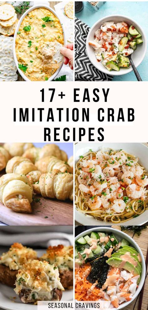 If you're wondering how to use imitation crab, don't worry I've curated a list of the 17+ best imitation crab recipes that are not only easy to make but also taste incredible! Imitated Crab Meals, Surimi Crab Recipes, Mock Crab Recipes, Immation Crab Meat Recipes, Imitatation Crab Recipe Ideas Easy, Healthy Imitated Crab Recipes, Artificial Crab Meat Recipes, Imation Crab Recipes, Imitated Crab Recipes