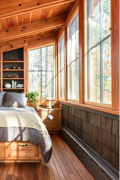 Not Your Ordinary Cabin in the Woods - Town  Country Living Rustic Cabin Interior, Cabin Woods, Cabin Bedroom, Rustic Home Interiors, Cabin Interiors, Cabin Living, Local Furniture, Tall Trees, Cabin In The Woods