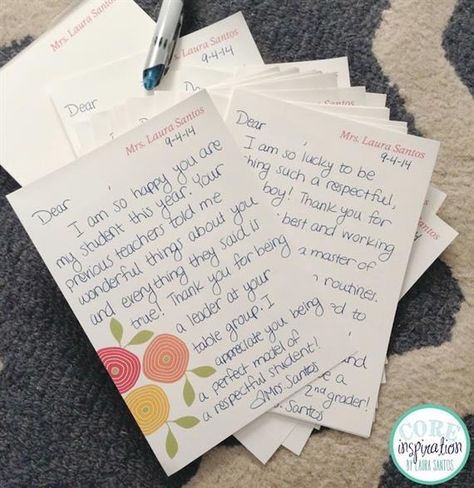 Send home snail mail, via The Core Inspriation Letter To Students, Beginning Of Year, Writing Notes, Teaching Career, Hand Writing, Meet The Teacher, Beginning Of The School Year, Beginning Of School, Parents As Teachers