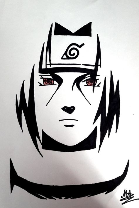 Itachi Uchiha Artwork W&B. Tato Naruto, Naruto Drawings Easy, Naruto Sketch Drawing, Arte Peculiar, Itachi Uchiha Art, Naruto Sketch, Getting A Tattoo, Drawing Stencils, Naruto Drawings