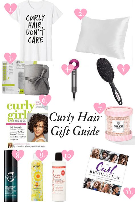 Gifts for Girls With Curly Hair: Curly Hair Gift Ideas Curly Hair Gift Ideas, Hair Gift Ideas, Curly Long Bangs, Girls Curly Hair, Maintaining Curly Hair, Girls With Curly Hair, Curly Hair Accessories, Curly Hair Trends, Curly Hair Products