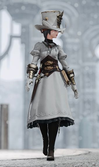 Yue - Steampunk Medic | Eorzea Collection Fantasy Medic Outfit, Medic Character Design, Steampunk Academia, Steampunk Character Design, Ff14 Glamour, Steampunk Character, Dark Academia Clothing, Character Design Girl, Eorzea Collection