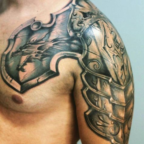 Dragon Armor Tattoo, Tattoo Armor, Armor Sleeve Tattoo, Mechanical Tattoo, Dragon Scale Armor, Gladiator Armor, Scale Armor, Mechanic Tattoo, Armor Tattoo