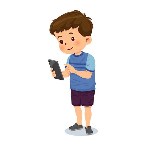 Cartoon Using Phone, Using Phone Illustration, Sense Organs, Mobile Images, Mobile Cartoon, Phone Illustration, Phone Cartoon, Kids Animation, Kids Phone