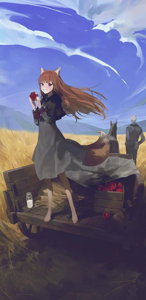 Holo Wallpapers, Spice And Wolf Holo, Gintama Wallpaper, Fan Art Anime, Wolf Background, Spice And Wolf, Wolf Wallpaper, Anime Episodes, Wolf Girl