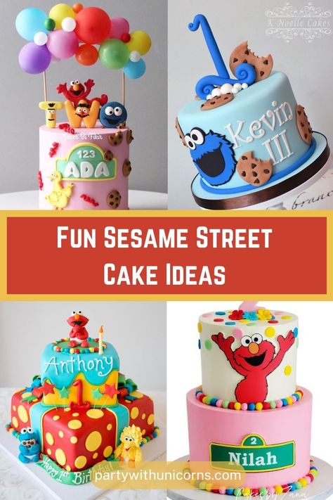 Sesame Street Birthday Party Cake, Sesame Street 2nd Birthday Party Ideas, Sesame St Cake, Elmo And Abby Cadabby Cake, Sesame Street Birthday Party Ideas 3rd, Sesame Street Theme Party, Cookie Monster And Elmo Cake, 2nd Birthday Sesame Street Girl, Elmo Cake Ideas