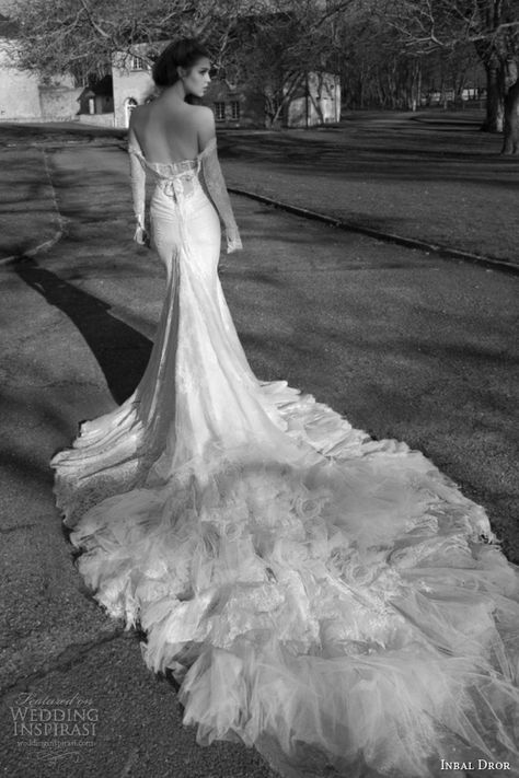 #inbal #dror #wedding #dresses 2013 2014 bridal off shoulder long sleeves gown train foam Inbal Dror Bridal, Inbal Dror Wedding Dresses, Inbal Dror, Wedding Dress 2013, Parisienne Chic, Bridal Musings, Backless Wedding, A Wedding Dress, Gorgeous Wedding Dress