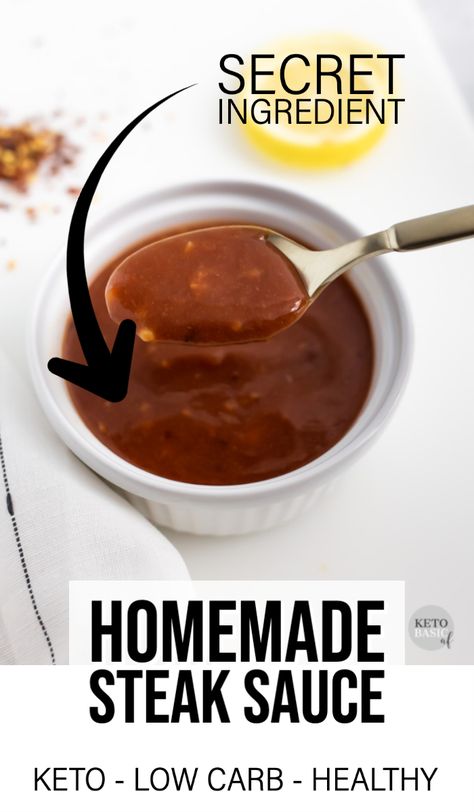 This Keto steak sauce is the perfect recipe for topping your yummy grilled to steaks. It adds flavor without piling on the carbs. Steak Sauce Recipe, Steak Toppings, Keto Steak, Keto Sauce, Steak Sauce Recipes, Dairy Free Keto Recipes, Keto Condiments, Grilled Steaks, Dairy Free Keto