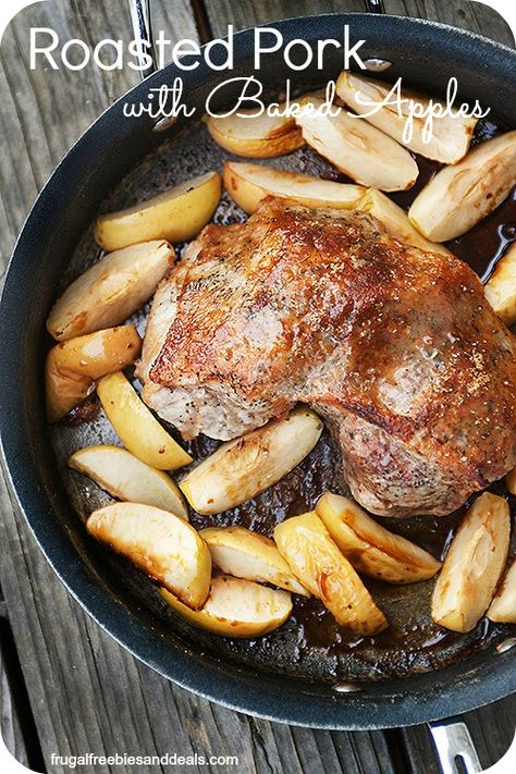 Pork roast is a great fall fav.  Try it with apples baked along side. Small Pork Roast, Baked Apples Recipe, George Foreman Grill, Apple Pork, Sweet Glaze, Small Portions, Roasted Pork, Poultry Seasoning, White Meat