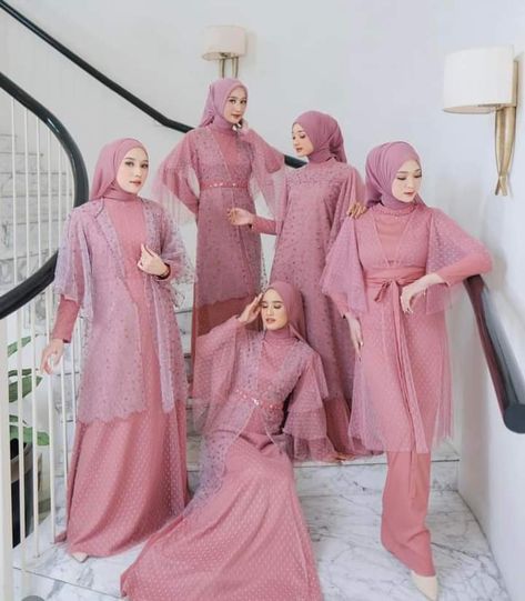 Baju Bridesmaid Modern Hijab, Outer Tile, Dress Mewah, Brokat Tile, Gamis Dress, Kebaya Muslim, Modern Hijab, Gaun Fashion, Outfit Hijab