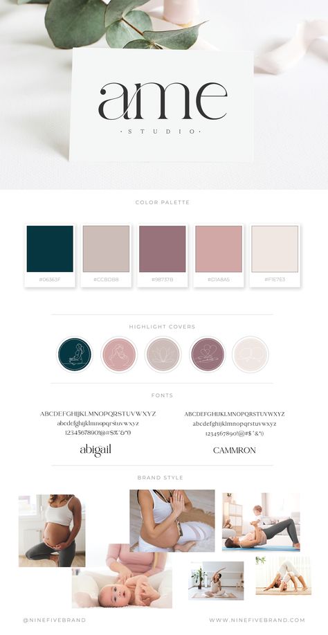 Modern Feminine Branding, Mauve Branding, Girly Branding, Conscious Breathing, Feminine Wellness, Feminine Logos, Feminine Branding Logo, Brand Colors Inspiration, Brand Design Inspiration