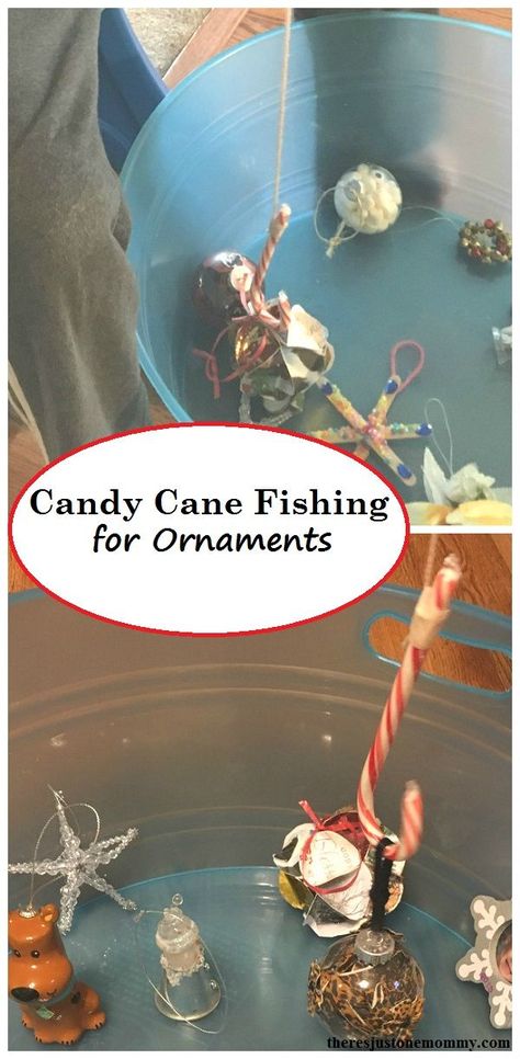 Candy Cane Fishing -- Christmas Minute to Win It kids activity, fishing with candy canes for ornaments Candy Cane Fishing Game, Candy Cane Fishing, Christmas Minute To Win It, Xmas Games, Fun Christmas Party Games, Fishing Christmas, Funny Christmas Ornaments, Christmas Games For Kids, Reindeer Games