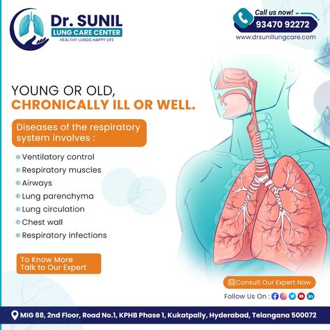 "Breathing Life into Understanding: Exploring the Intricacies of Respiratory Health. From Ventilatory Control to Lung Parenchyma, we're dedicated to unraveling the complexities of the respiratory system. 📞+91 93470 92272 . . #lung #lunghealth #LungCancerAwareness #lungtips #pulmonology #pulmonologist #drsunilLungcarecenter #asthma #asthmacare #breatheasy #BreathOfLife #RespiratoryWellness #CareBeyondBounds" Pulmonary Function Test, The Respiratory System, Lung Health, Healthy Lungs, Healthy Life Hacks, Pulmonology, Lungs Health, Healthy Advice, Respiratory Health