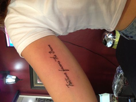 My new tat "fortune favors the brave" Loyal Brave True Tattoo, Fortune Tattoo, Only The Brave Tattoo, Brave Tattoo Ideas, Fortune Favors The Bold Tattoo, Fortune Favours The Brave Tattoo, Fortune Favors The Brave Tattoo, Fortune Favors The Brave, Typographic Tattoo