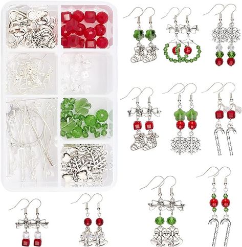 Amazon.com: SUNNYCLUE 1 Box DIY 10 Pairs Christmas Electroplate Glass Beads Dangle Earring Making Kits Snowflake Bowknot Christmas Sock Candy Pendants Charms & Earring Hooks for DIY Jewerly Making Xmas Earrings Cheap Assorted Earrings For Gifts, Handmade Beaded Earrings For Festive Occasions, Cheap Handmade Beaded Earrings For Festive Occasions, Cheap Beaded Earrings For Gifts, Cheap Beaded Earrings As Gift, Cute Cheap Beaded Earrings For Gifts, Cute Affordable Beaded Earrings For Gifts, Cheap Hypoallergenic Earrings For Gift, Cheap Handmade Earrings For Gifting