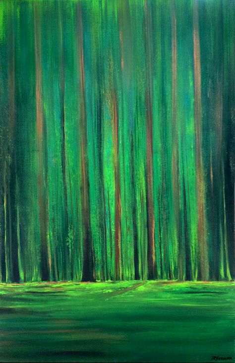 Abstract Woods Painting, Black And Green Abstract Art, Forest Abstract Art, Abstract Art Forest, Green Abstract Art Painting, Abstract Forest Art, Deep Forest Painting, Painting With Green Background, Green Artwork Abstract