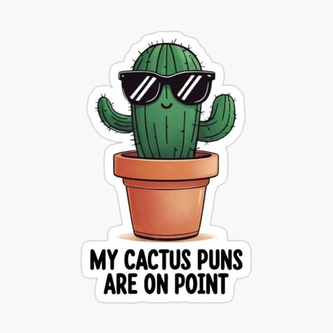 Get my art printed on awesome products. Support me at Redbubble #RBandME: https://www.redbubble.com/i/sticker/My-Cactus-Puns-Are-On-Point-Cute-Cactus-Aesthetic-Design-as-Stickers-or-on-T-shirts-by-Positive-Vibez/164728176.JCQM3?asc=u Cactus Puns, Cactus Pun, Cactus Aesthetic, Cute Cactus, Aesthetic Design, Puns, Planner Stickers, I Shop, Awesome Products