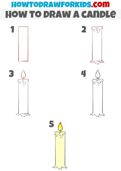 Draw A Candle, Lighting Tutorial, Beginner Drawing Lessons, Candle Drawing, Pencil Drawings For Beginners, Candle Lighting, Fairy Tattoo Designs, Drawing Tutorials For Beginners, Color Drawing Art