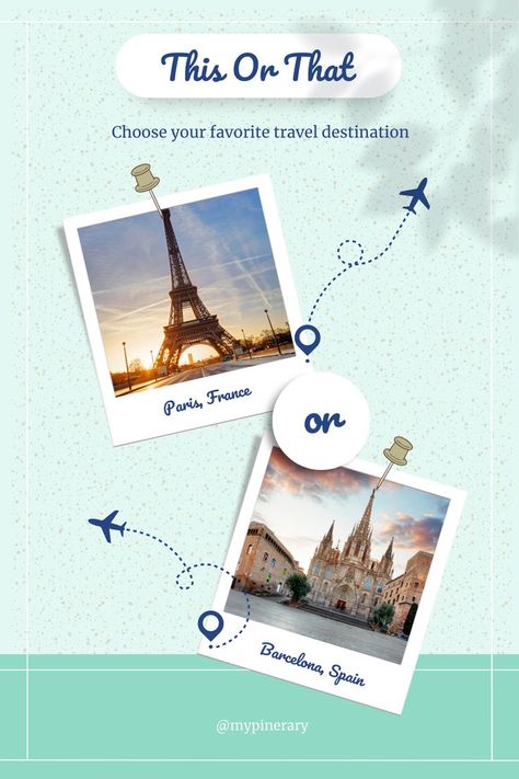 Travel themed story template- just screenshot or download and upload to your story today! Engage with your audience and see what type of travelers they are ✈️✈️🌎🌍

Just add a poll to your story to get feedback from your viewers! Travel Advertising Design, France Destinations, Travel Creative, Travel Advertising, Travel Poster Design, Travel Ads, Paris Tours, Visit France, Visit Paris