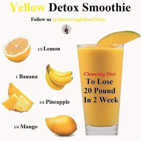 Diet | Weightloss | Smoothie on Instagram: “This 5-minute with 🍌 Yellow Detox Smoothie 🍌 Follow us 👉@smoothiesdietyummy for more Smoothie recipes and tips⁣." - People who complete…” Resep Smoothie, Fruit Smoothie Recipes Healthy, Fruit And Veggie, Smoothie Recipes Healthy Breakfast, Smoothie Drink Recipes, Healthy Drinks Smoothies, Healthy Juice Recipes, Smoothie Diet Plans, Diet Drinks