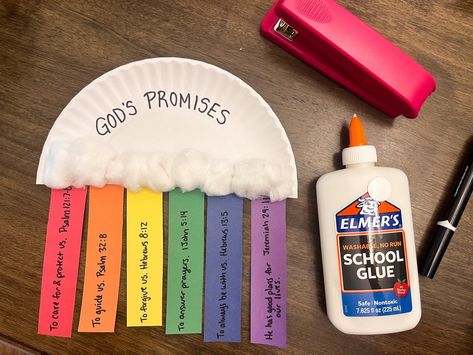 God's Promises Rainbow - Faith-filled Fun Church Lessons For Kids, Gods Promise Rainbow, God's Promises For Kids, Kids Ministry Lessons, Ark Craft, Gods Promise, Summer Activities For Toddlers, Sunday School Coloring Pages, Rainbow Craft