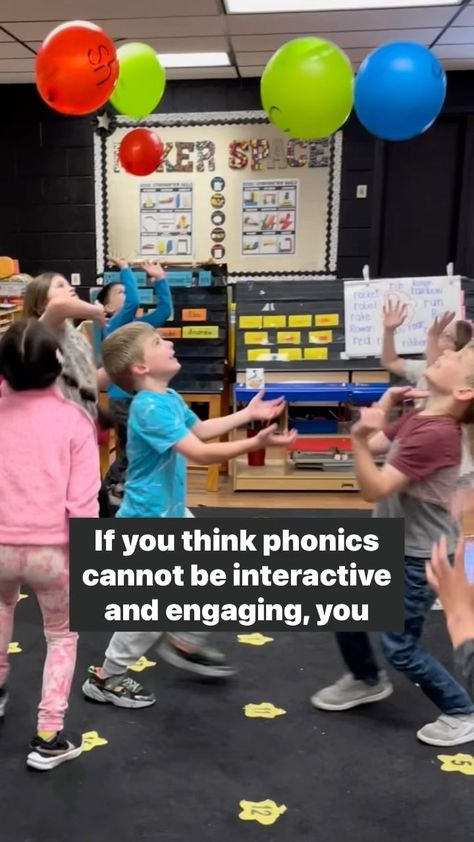 One of my favorite ways to increase engagement during #phonics time is to bring out balloons to help us review letter sounds and blend… | Instagram Letter Review Activities Kindergarten, Digraph Games First Grade, Fun Ways To Teach Phonics, Phonics Games First Grade, Blending Words Activities, Blending Activities For Kindergarten, Cvc Games Kindergarten, Phonics Games Kindergarten, Family Literacy Night Activities