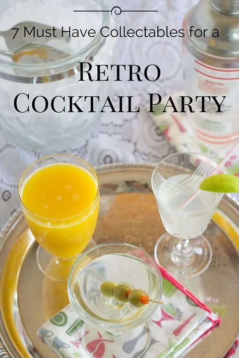 How to Throw a Retro Cocktail Party #ad #Guides4eBay #CollectiveBias via flouronmyface.com Mid Century Modern Cocktail Party, Mid Century Cocktail Party, How To Throw A Cocktail Party, Beginner Bartender, 70s Cocktail Party, Mid Century Modern Party, 50s Cocktail Party, 60s Cocktail Party, Retro Cocktails