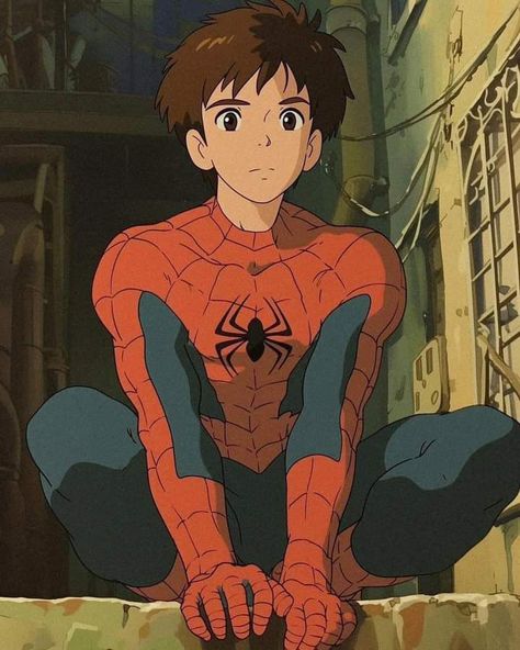 Pfp Cartoon Boy, Pfp Ideas Boy, Spider Man Anime, Spiderman Anime, Spiderman Pfp, Spiderman Poses, Ghibli Artwork, Spiderman Pictures, Studio Ghibli Art