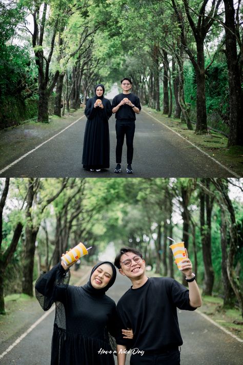 Konsep Prewedding Outdoor Hijab, Inspirasi Prewedding Outdoor, Foto Prewedding Casual, Prewedding Ideas Casual Hijab, Inspirasi Foto Prewedding, Foto Outdoor, Ide Prewedding, Prewed Outdoor, Muslim Wedding Photos