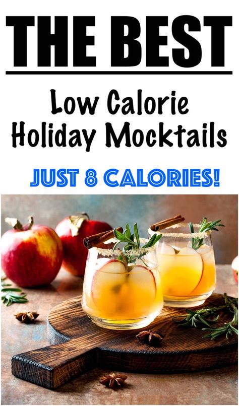 Apple Cinnamon Mocktail Recipe {LOW CALORIE} Low Calorie Mocktail Recipe Fall, Low Calorie Mock Tails, Low Calorie Fall Drinks, Mocktails Low Calorie, Low Calorie Non Alcoholic Drinks, Low Calorie Punch, Low Cal Mocktail Recipe, Low Calorie Mocktail Recipe, Low Calorie Mocktail