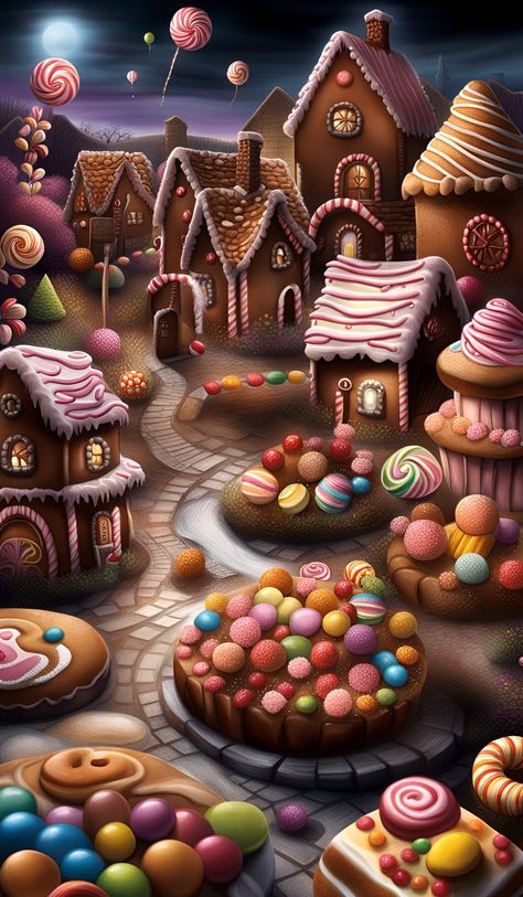 Candy City, Candy World, Chocolate House, Build Inspiration, All Candy, Beautiful Ocean Pictures, Ideal World, Candy Art, Christmas Phone Wallpaper