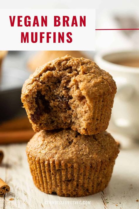 Vegan Bran Muffin Recipe, Vegan Bran Muffins, Wheat Bran Muffins, Raisin Bran Muffin Recipe, Bran Muffins Healthy, Raisin Bran Muffins, Bran Muffin, Raisin Muffins, Bran Muffin Recipes