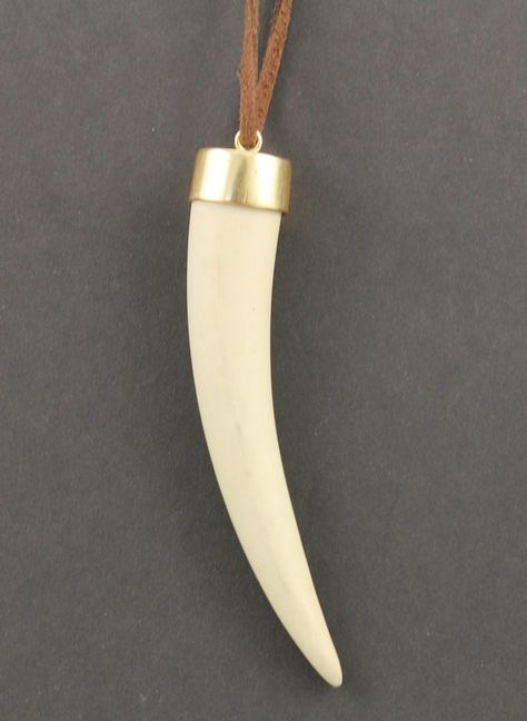 Tusk Pendant, Bone Pendant, Horn, Bones, Gold Plate, Plating, Pendant, Unique Jewelry, Handmade Gifts