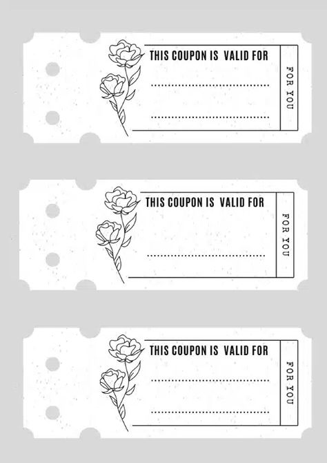 Coupon Books For Boyfriend, Free Coupon Template, Voucher Template Free, Coupon Book Diy, Coupon Books, Printable Vouchers, Ticket Template Free, Coupons For Boyfriend, Voucher Design