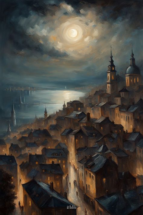 Enchanted Medieval Cityscapes: A Fantasy Journey Vertical City, Medieval City, Castle Tower, Cobblestone Streets, Medieval Town, Medieval Fantasy, Painting Watercolor, Fantasy Landscape, How To Paint