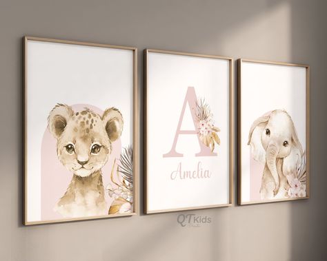 Boho Safari Nursery, Blush Pink Nursery, Boho Safari, Blush Nursery, Animal Printables, Pink Nursery Decor, Nursery Decor Wall Art, Baby Room Art