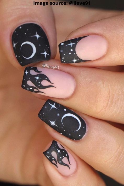 (paid link) normal nail designs black*** Find out more at the image link. Maquillage Yeux Cut Crease, Super Scary, Witchy Nails, Goth Nails, Nail Tattoo, Halloween Nail Designs, Short Acrylic Nails Designs, Short Nail Designs, Nails 2023