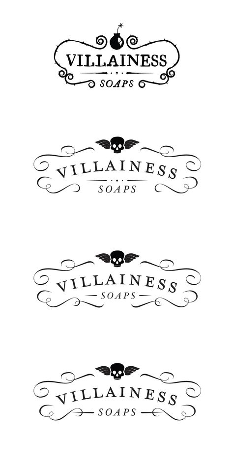 Shining up the old logo. Replaced bomb with skull, added wings (very common on Victorian tombstones - let me know if that's too morbid). Victorian Era Design, Victorian Branding, Victorian Logo Design, Victorian Logo Design Inspiration, Bradbury Thompson, Velvet Taco, Victorian Branding Graphic Design, Victorian Logo, Victorian Food