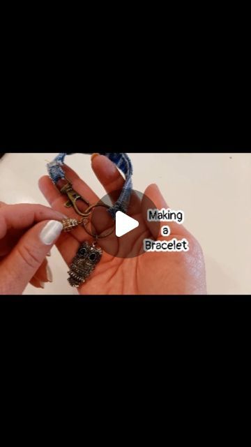 tmyers handmade on Instagram: "This full tutorial is on my YouTube channel, link is in my bio �🥰💕💕
#jewelrymakin #denim #bracelet #charms #upcycling #owl #upcycledclothing #sewingtutorial #diy" Tmyers Handmade, Denim Choker Diy, Pearl Necklace With Denim, Diy Denim Bracelets, Jean Bracelets Recycled Denim, Denim Bracelets, Denim Cuff Bracelet, Denim Bracelet, Diy Denim