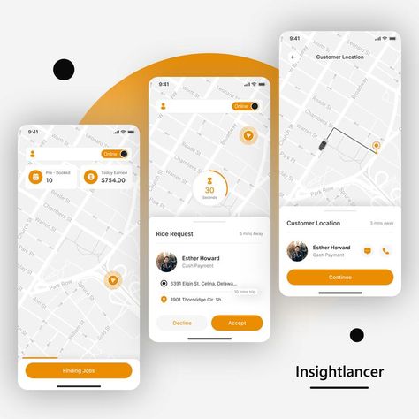 Taxi Booking App | Cab Booking App | Driver App | Rider App | Taxi | Cab | Figma UI Design | App UI Desing App, Ride App, Ui Design App, Food Website Design, Taxi Booking App, Driver App, Taxi App, Mobile App Design Inspiration, App Interface Design