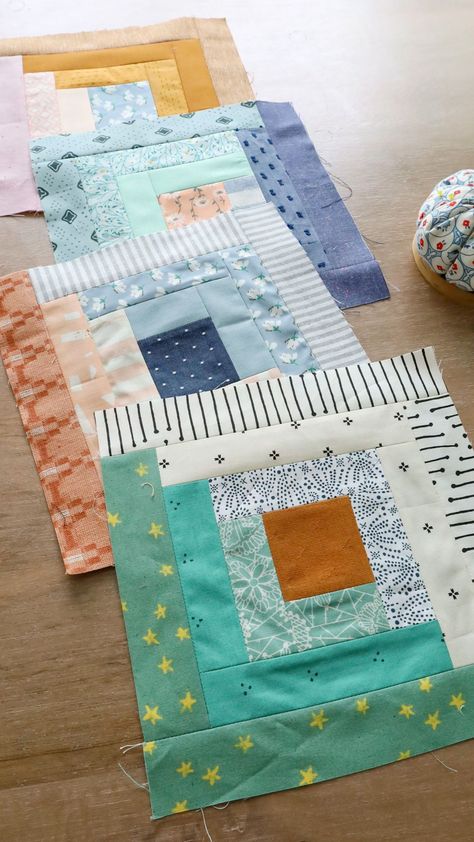 Log Cabin Placemat Pattern Free, Scrappy Log Cabin Quilts Free Pattern, Scrappy Baby Quilts, Log Cabin Quilt Blocks Free Pattern, Scrappy Log Cabin Quilts, Scrap Quilt Patterns Free, Make A Lanyard, Cabin Quilt Block, Log Cabin Pattern